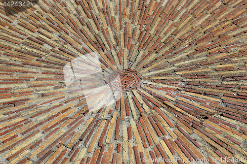 Image of Cobble concentric mosaic, Patterned floor walkway in the park