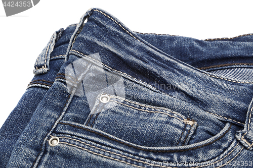 Image of Fragment of dark blue jeans 