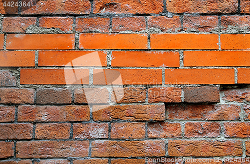 Image of Old wall with ancient and new bricks