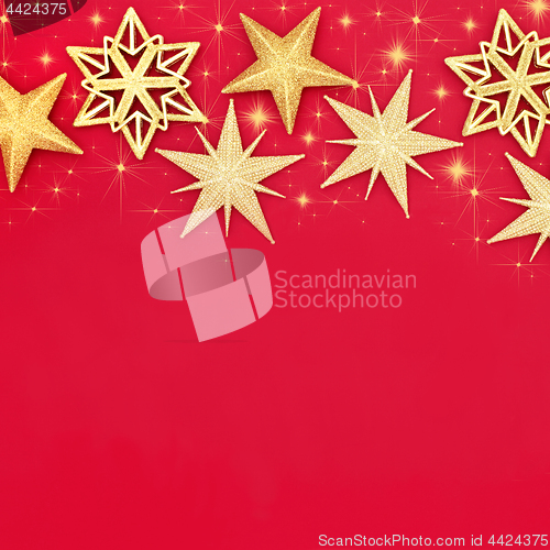 Image of Christmas Gold Star Background