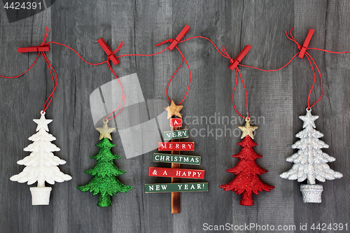 Image of Hanging Christmas Tree Decorations