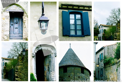 Image of Collection of Details and Facades of Carcassonne, France