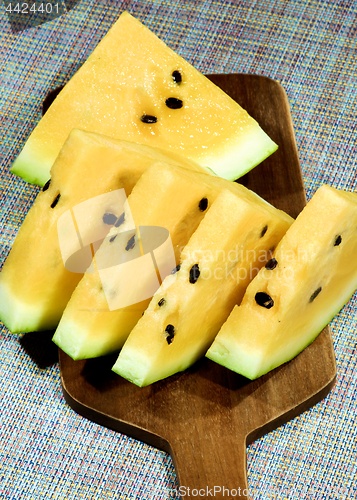 Image of Slices of Yellow Watermelon