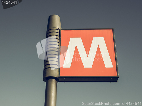 Image of Vintage looking Subway sign