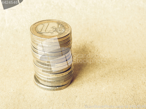 Image of Vintage Euro coins pile