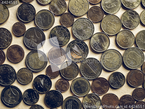 Image of Vintage Euro coins background