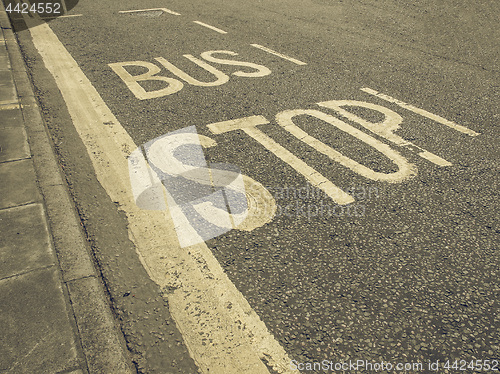 Image of Vintage looking Bus stop sign