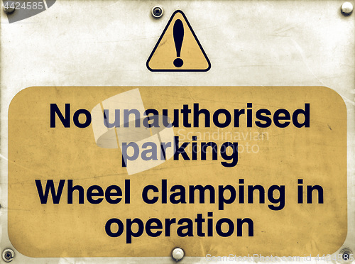 Image of Vintage looking Parking sign