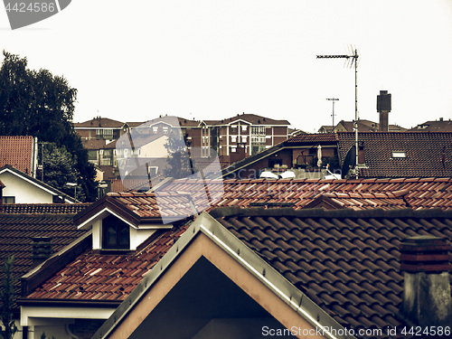 Image of Vintage looking Wet roofscape