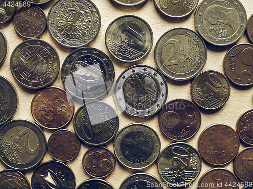 Image of Vintage Euro coins background