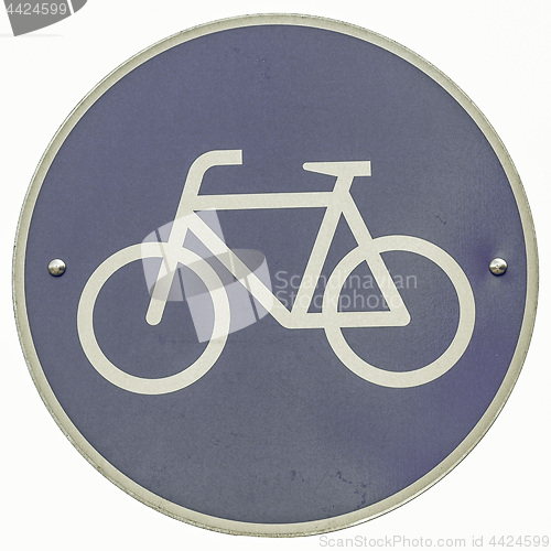 Image of Vintage looking Bike lane sign