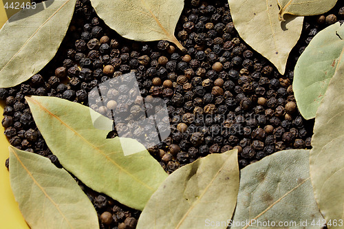 Image of Bay leaves and black peppre