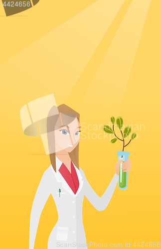 Image of Scientist with test tube vector illustration.