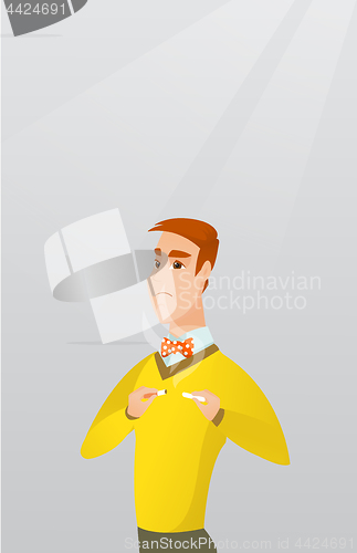 Image of Young man quitting smoking vector illustration.