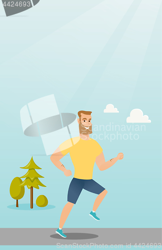 Image of Young man running vector illustration.