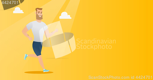 Image of Young man running vector illustration.