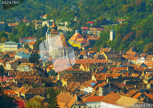 Image of Brasov Old Town cityscape. Romania