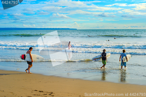 Image of Surfing on Bali. Many surfers