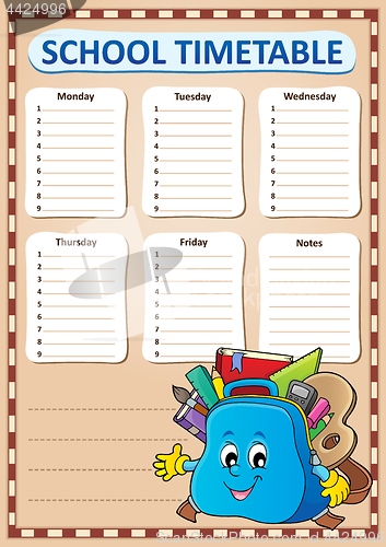 Image of Weekly school timetable template 4