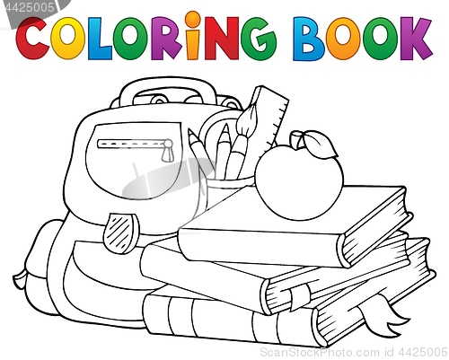 Image of Coloring book school equipment 1
