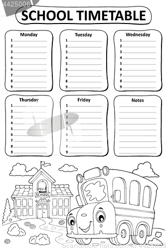 Image of Black and white school timetable topic 3