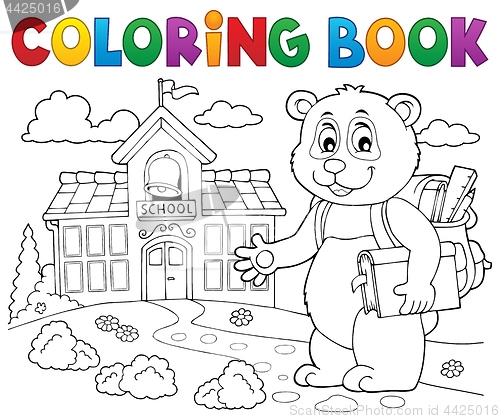 Image of Coloring book school panda theme 2