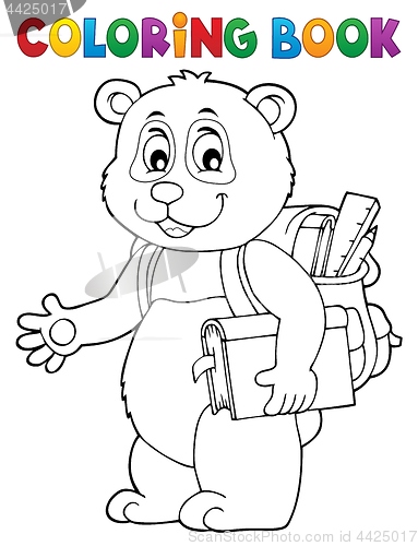 Image of Coloring book school panda theme 1