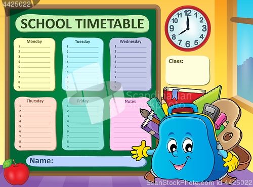 Image of Weekly school timetable template 5