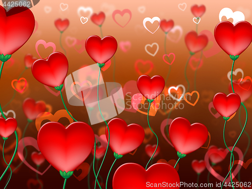 Image of Red Hearts Background Represents In Love And Abstract