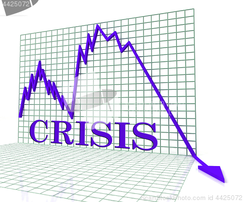 Image of Crisis Graph Represents Hard Times And Calamity 3d Rendering