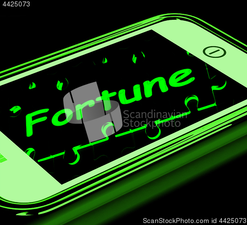 Image of Fortune On Smartphone Shows Mobile Fortune Teller