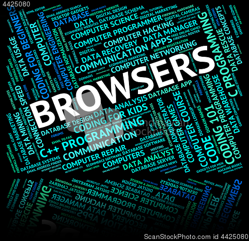 Image of Browsers Word Shows Browsing Www And Text