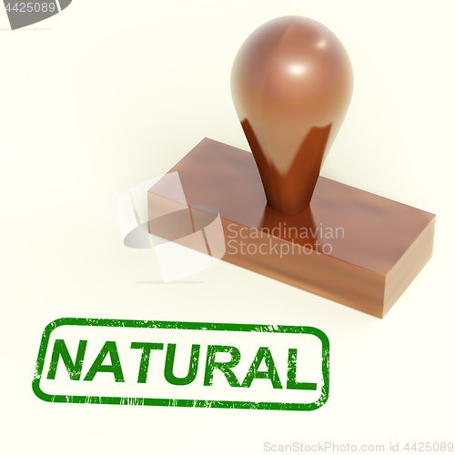 Image of Natural Rubber Stamp Shows Organic And Pure Produce