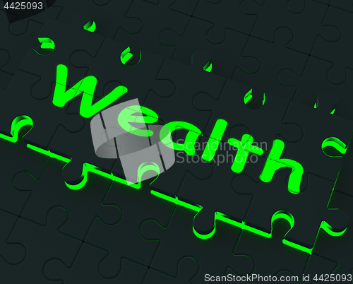 Image of Wealth Puzzle Showing Richness And Abundance