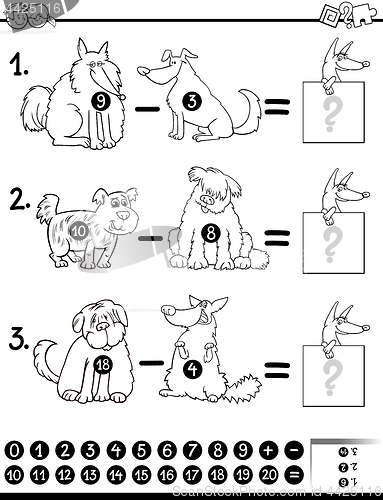 Image of subtraction game coloring page