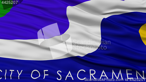 Image of Closeup Sacramento Flag