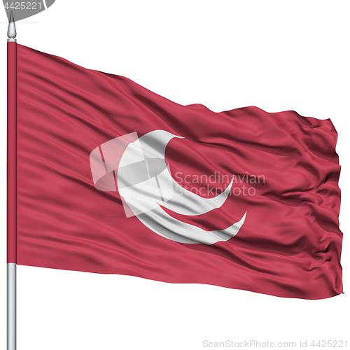 Image of Isolated Hiroshima Japan Prefecture Flag on Flagpole