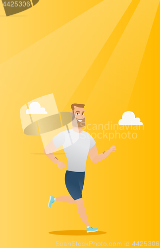 Image of Young man running vector illustration.