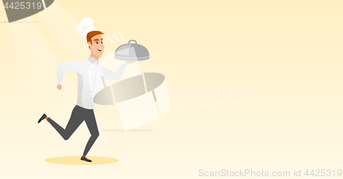 Image of Running chef cook vector illustration.