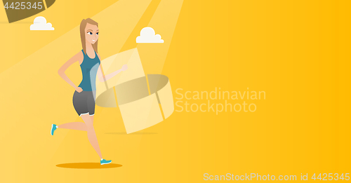 Image of Young woman running vector illustration.