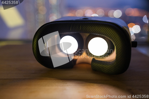Image of Virtual reality device playing movie inside 