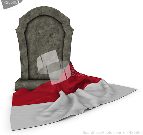 Image of gravestone and flag of monaco