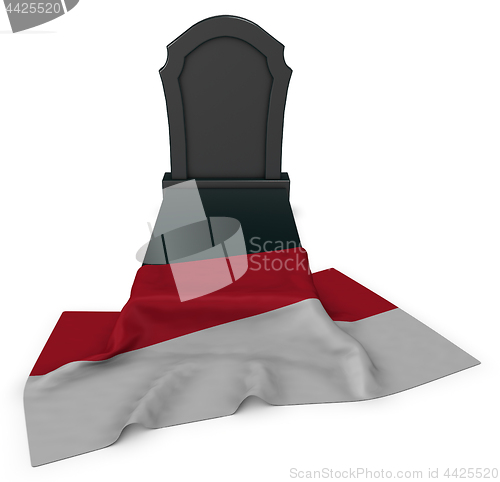 Image of gravestone and flag of monaco