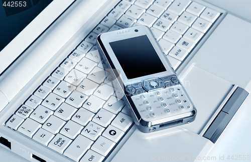 Image of Laptop and Mobile Phone