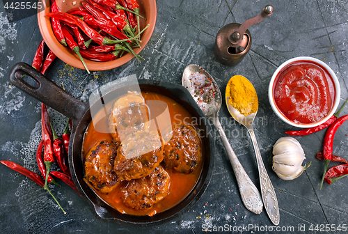 Image of meat balls with sauce