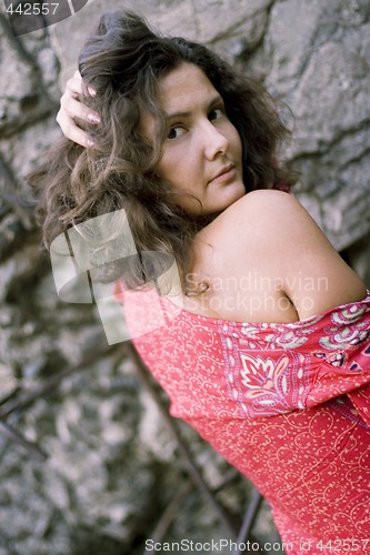 Image of woman in red