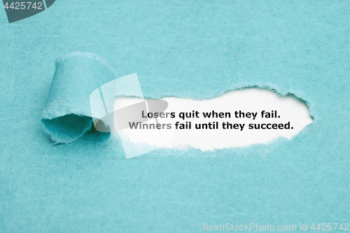 Image of Losers Quit Winners Fail Until They Succeed