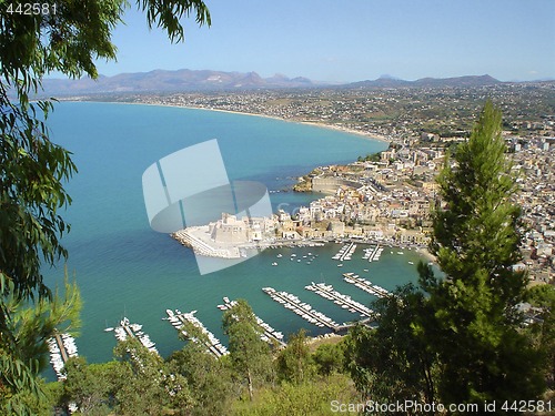 Image of      Elevated view of Castellammare del Golfo