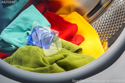 Image of blue liquid coloured detergent