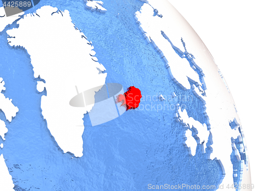 Image of Iceland on elegant globe